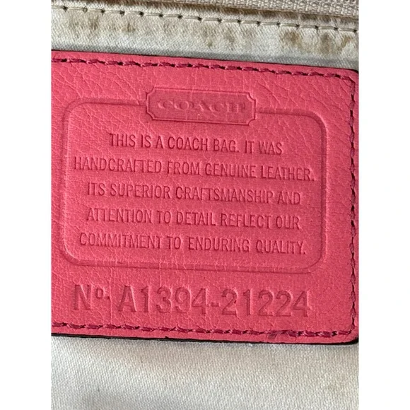 Coach Madison Phoebe Coral Pink Pebbled Leather Hobo Bag 21224 Womens - Picture 7 of 8